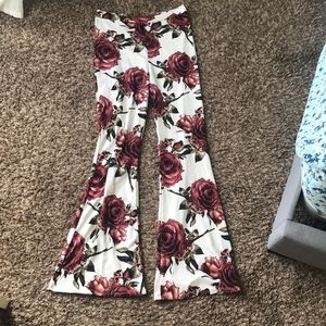 High waisted Bellbottom stretchy legging material